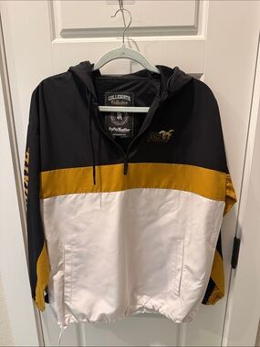 ASU Colorblock Hooded Windbreaker in Black, Gold, and White